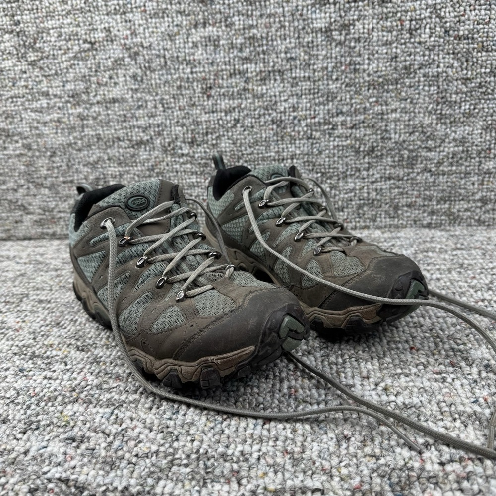 Oboz Luna Shoes Womens Size 9 Low Lace Up Trail Hiking Mineral Blue Gray